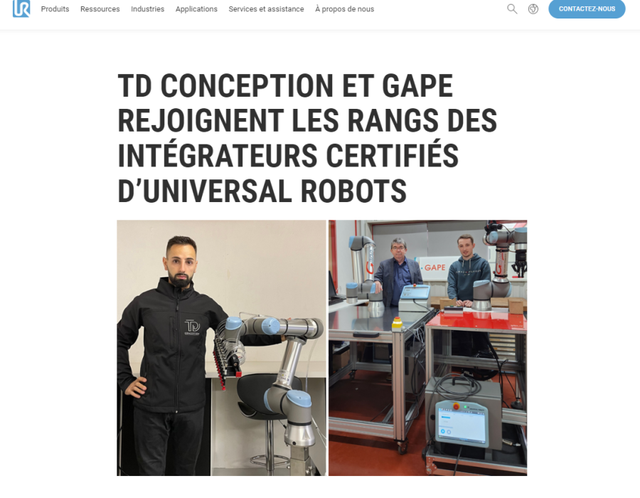 td conception universal robot installateur